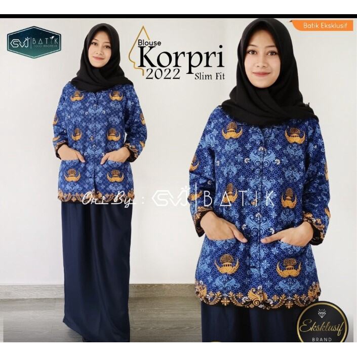 SERAGAM KORPRI WANITA TERBARU 2022 LAPIS FURING / BAJU KORPRI WANITA FULL FURING BAHAN HALUS STANDAR NASIONAL 2022