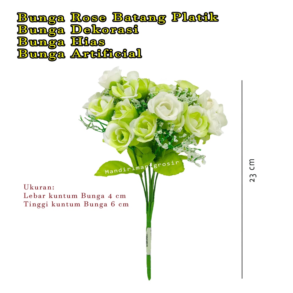 Bunga rose Batang Platik * Bunga Dekorasi * bunga Hias * bunga Artificial