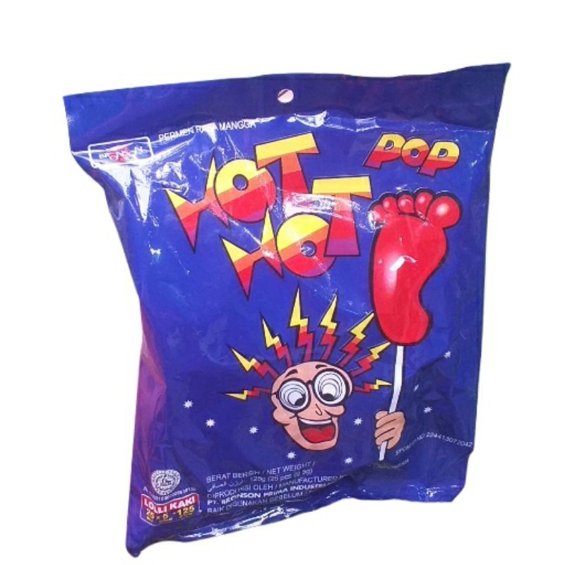 

PERMEN HOT HOT | PERMEN KAKI HOT HOT POP | PERMEN HOT KAKI 1 PACK ISI 25 PCS