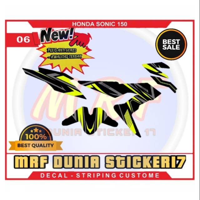 Sticker dekal Honda sonic 150 stiker decal Honda Sonic 150 decal stiker Honda sonic sonic motif 06