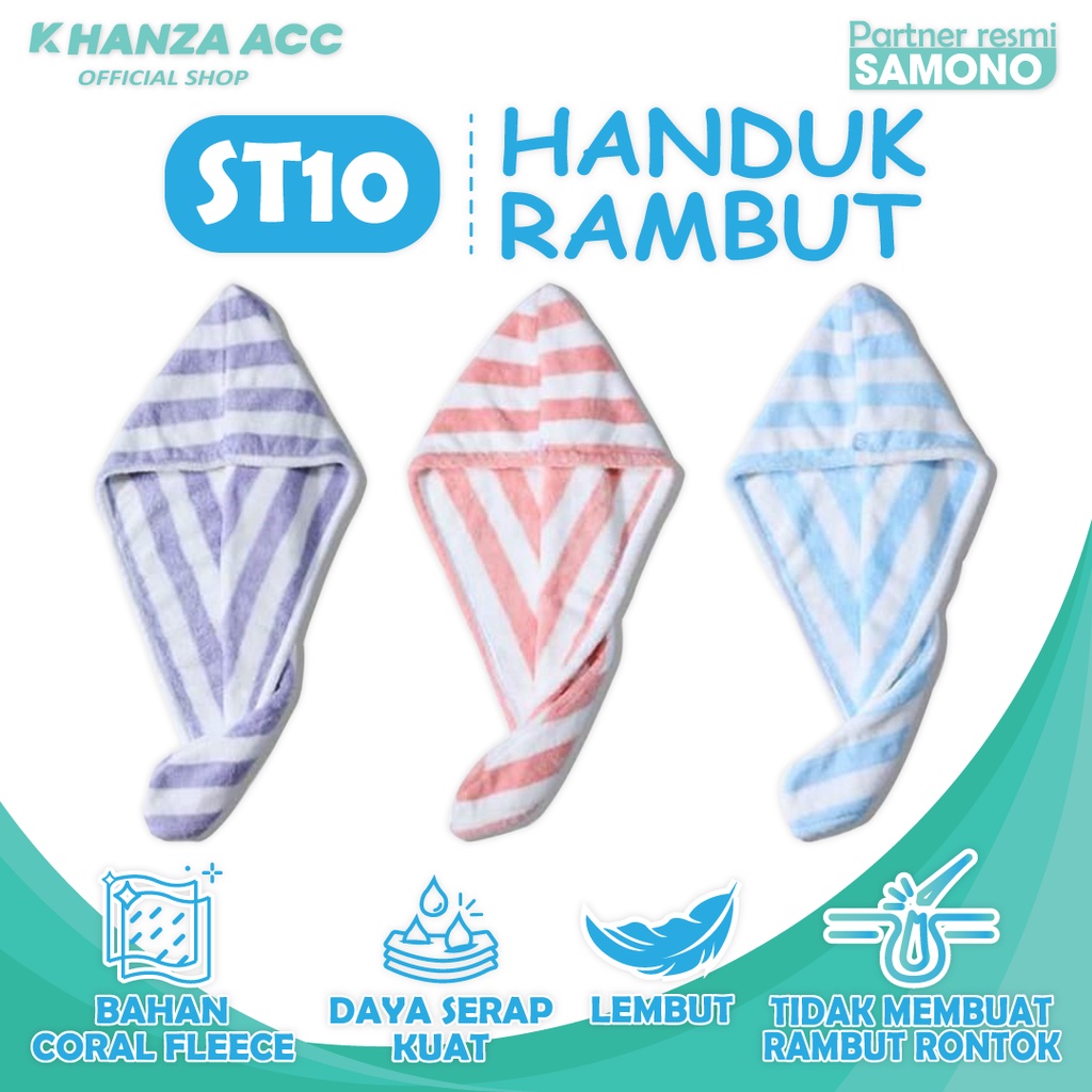 KHANZAACC SAMONO ST10 Handuk Rambut Keramas Kepala  Turban Magic Towel Bahan Lembut