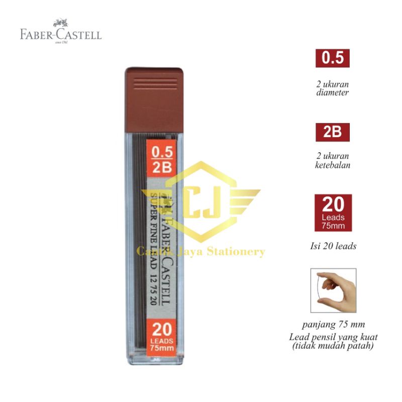

Isi Pensil Mekanik Faber Castell 2B 0.5 per Tube / 20 Leads