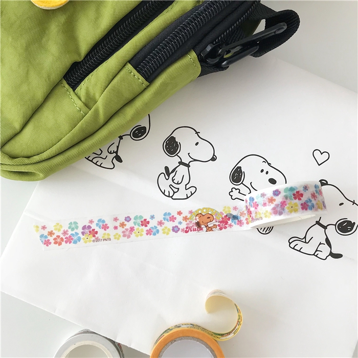 Korea Selatan ins kartun lucu Snoopy Charlie akun tangan dan kertas pita pencetakan dekoratif diary DIY kertas stiker