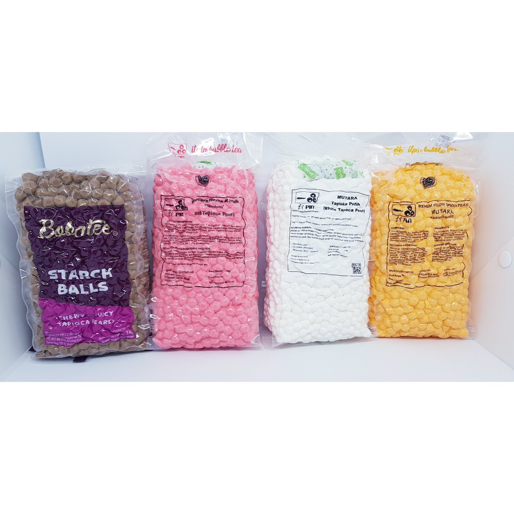 Natura PINK ORANGE WHITE TAPIOCA PEARL KEMASAN 1KG/ 1000G/ TOPPING BOBA ANEKA RASA