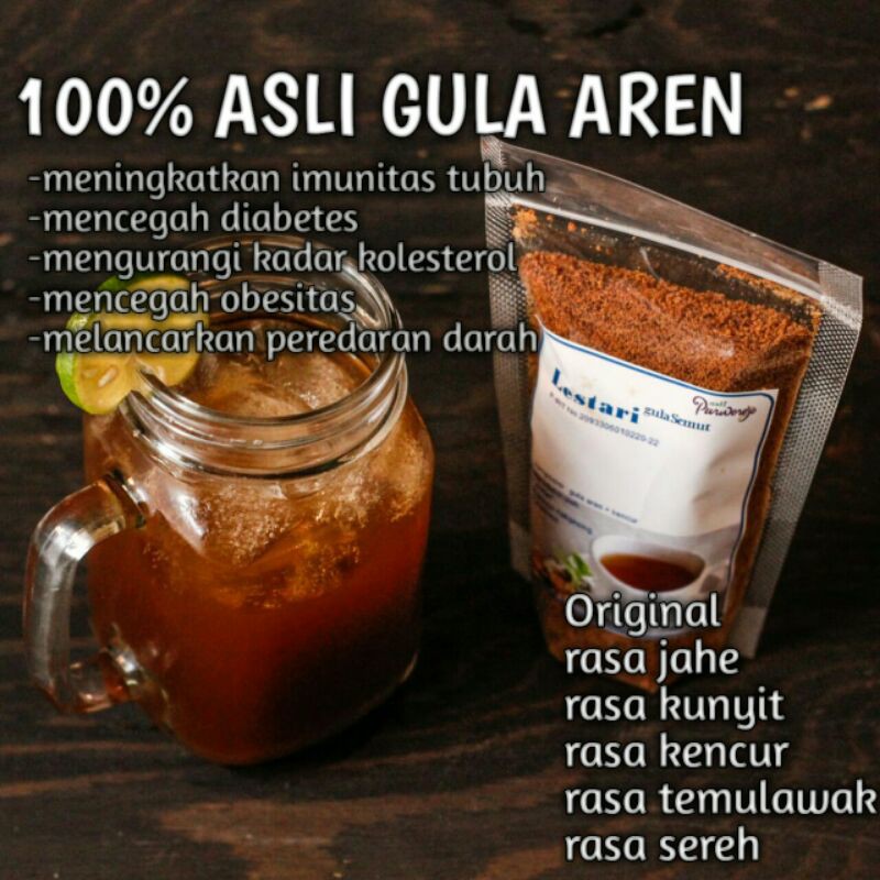 

Gula bubuk original aren asli tanpa campuran dan varian rasa lainya