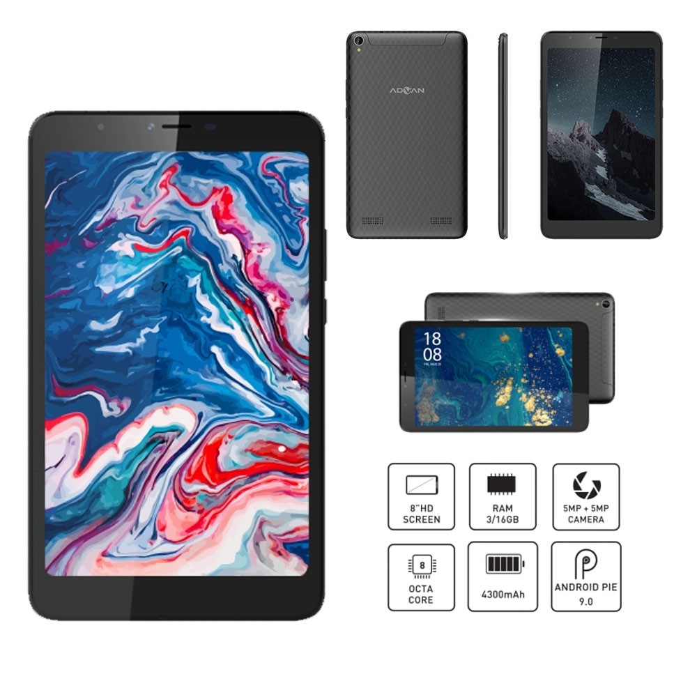 New Tab 8 Advan Belajar Android 3Gb 1.4Ghz Quad Core 16Gb Grosir Garansi Resmi 1 Tahun Bonus Casing