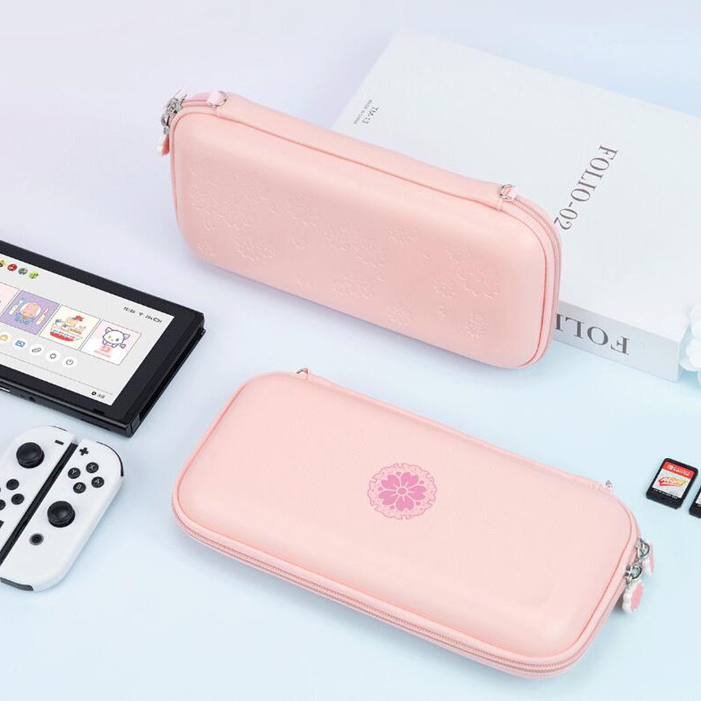 Geekshare Tas Penyimpanan Konsol Game Nintendo Switch V1 V2 Dan Lite Portable Warna Pink