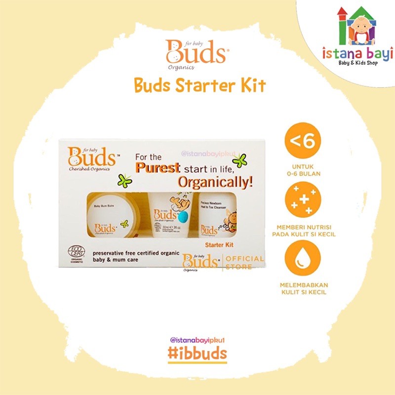 Buds Cherished Organic Starter kit Daily Set Perawatan Kulit bayi