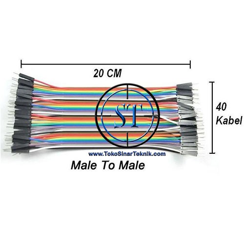 Kabel Jumper Breadboard Projectboard Male Male 20 cm 40 Baris Cowok ke Cowok