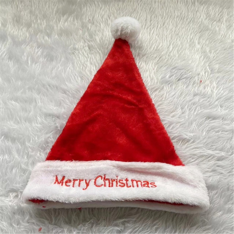 Topi Santa Bahan Plush Untuk Properti Pesta Natal