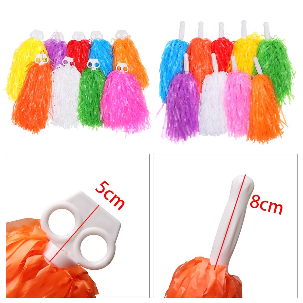 Wonder 1pasang Cheerleader Pompom Konser Fancy Double hole handle Penghias Pesta Tari