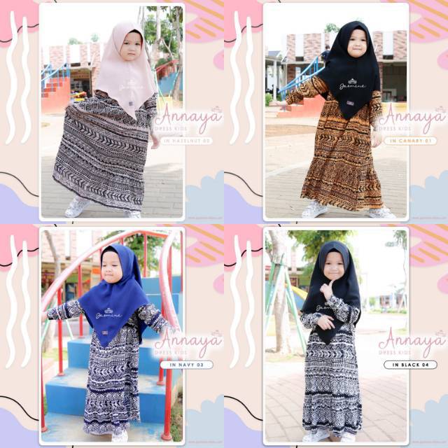 JASMINE - ANNAYA KIDS / GAMIS ANAK RAYON / GAMIS COUPLE / JASMINE KIDS / GAMIS PREMIUM