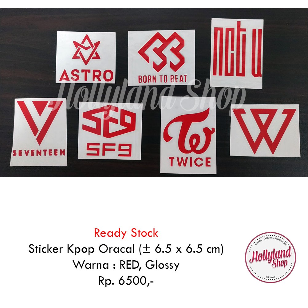 

Sticker Cutting RED GLOSSY (2pcs) Astro Twice NCT Seventeen ITZY dll Unofficial