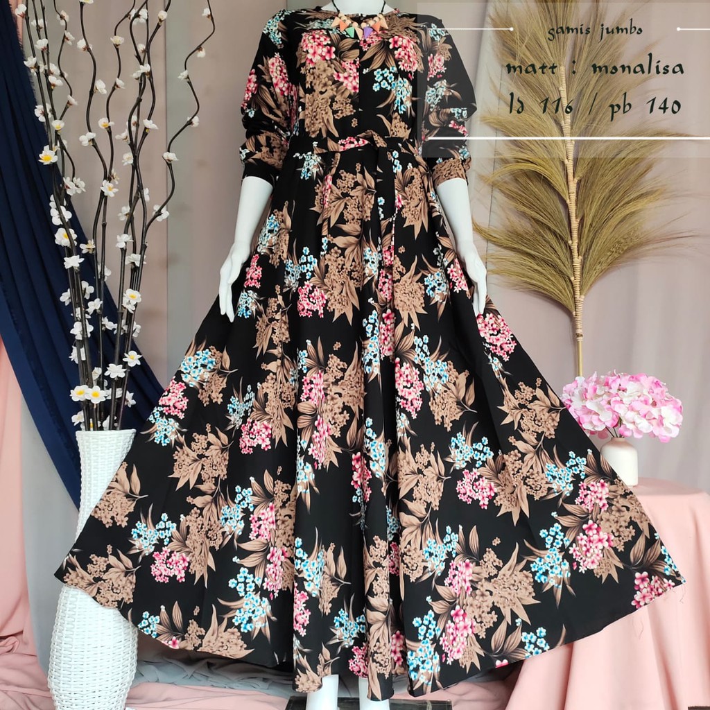 gamis monalisa jumbo ld 118-120 / gamis monalisa klok
