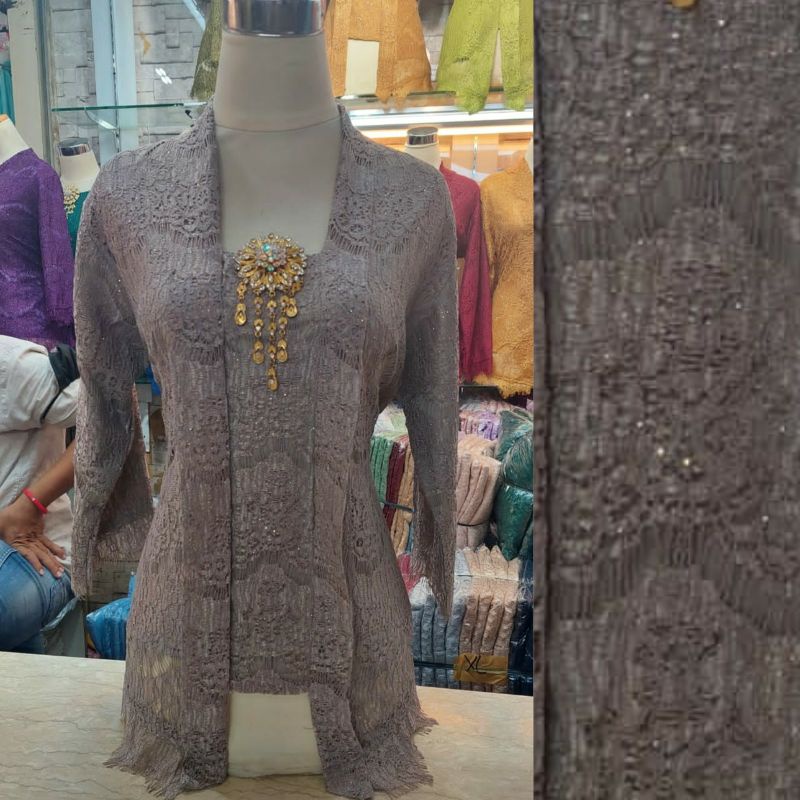 kebaya kutu baru lengan 7/8_kebaya brukat_kebaya_kebaya kutu baru modern_kebaya encim_kebaya wisuda murah-MILO