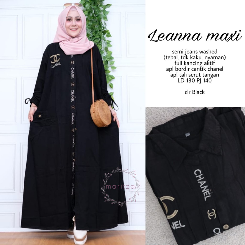 CLARESTA JUMBO / LEANNA MAXI JEANS BLACK WARNA HITAM GBM