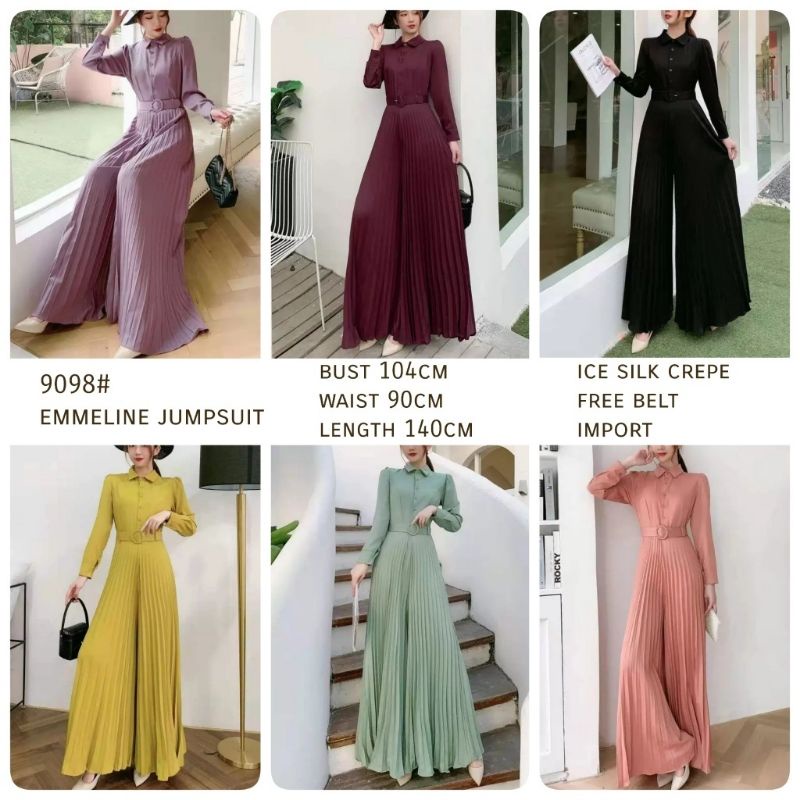 MDLV ~ 9098 EMMELINE JUMPSUIT KOREA TERBARU GAMIS JUMPSUIT FASHION MUSLIM WANITA FASHION IMPORT