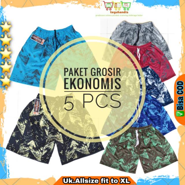  Dapat 5pcs Celana  bokser pendek boxer santai kolor 