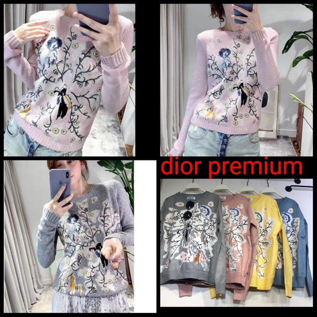 KOREA RAJUT LUCU HITAM BIRU LANGIT UNGU / READY christian dior premium knit sweater