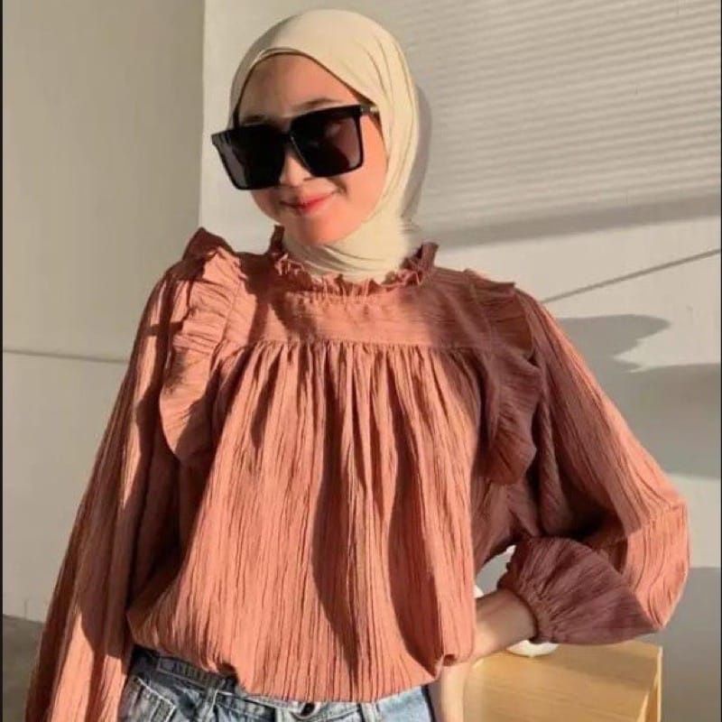 Kanya Blouse Cringkle Lady Shena Atasan Wanita Korean