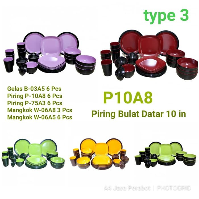 Set melamin Golden Dragon piring 10" set ekonomis -