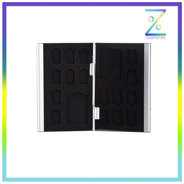 Metal 18 in 1 Aluminium 16 Micro SD + 2 SD Card Storage Box - JJC - Wh