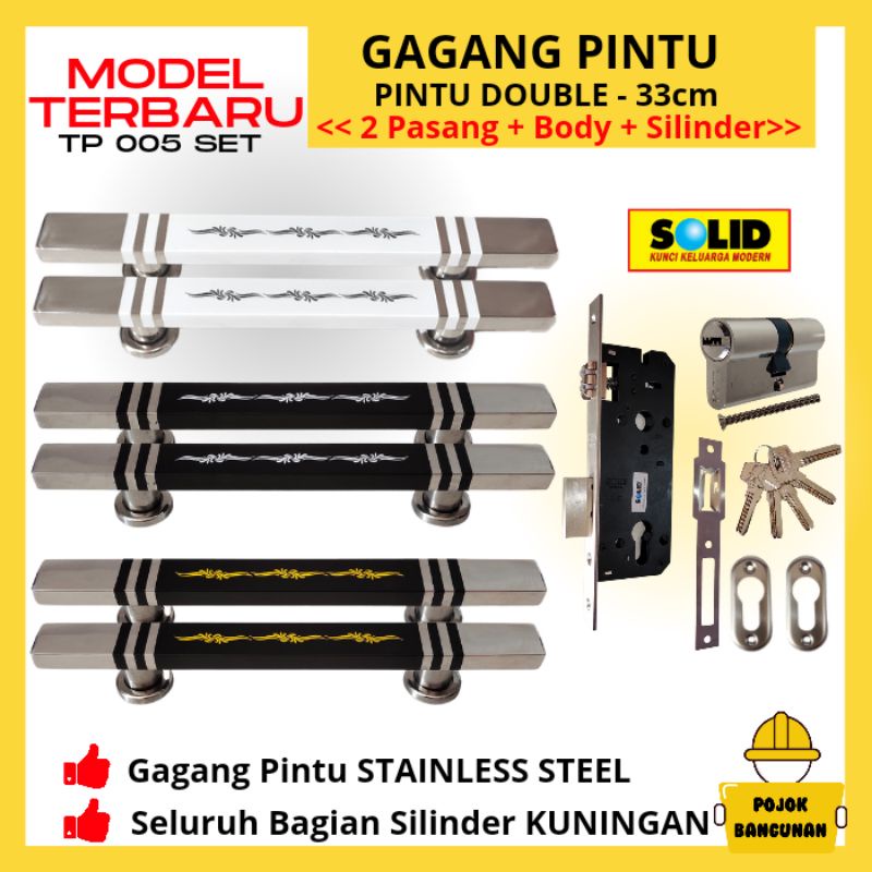 HANDLE KUNCI GAGANG PEGANGAN TARIKAN PINTU RUMAH MINIMALIS SOLID BELMONDO SET 005