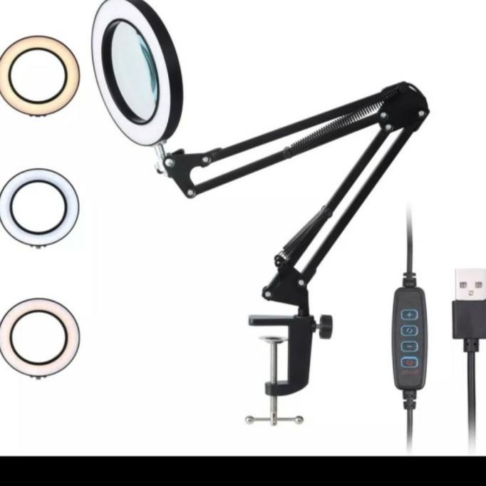 

Promo 8X Illuminated Magnifier USB 3 Colors LED Magnifying Glass f