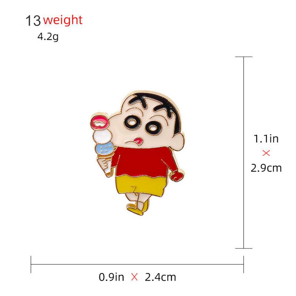 Mxbeauty Enamel Bros Penggemar Anime Hadiah Crayon Shin-chan Pin Logam Jeans Cosplay Badge