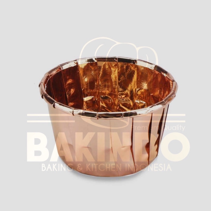 Kingsbakeware Baking Cup Rose Gold Mini Dessert 50pcs DIY Muffin Case Striped Cupcake Mold Aluminum Foil