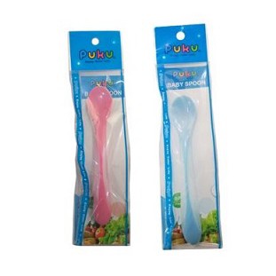 Puku Baby Silicone Spoon/sendok makan baby - Biru &amp; Pink 14312