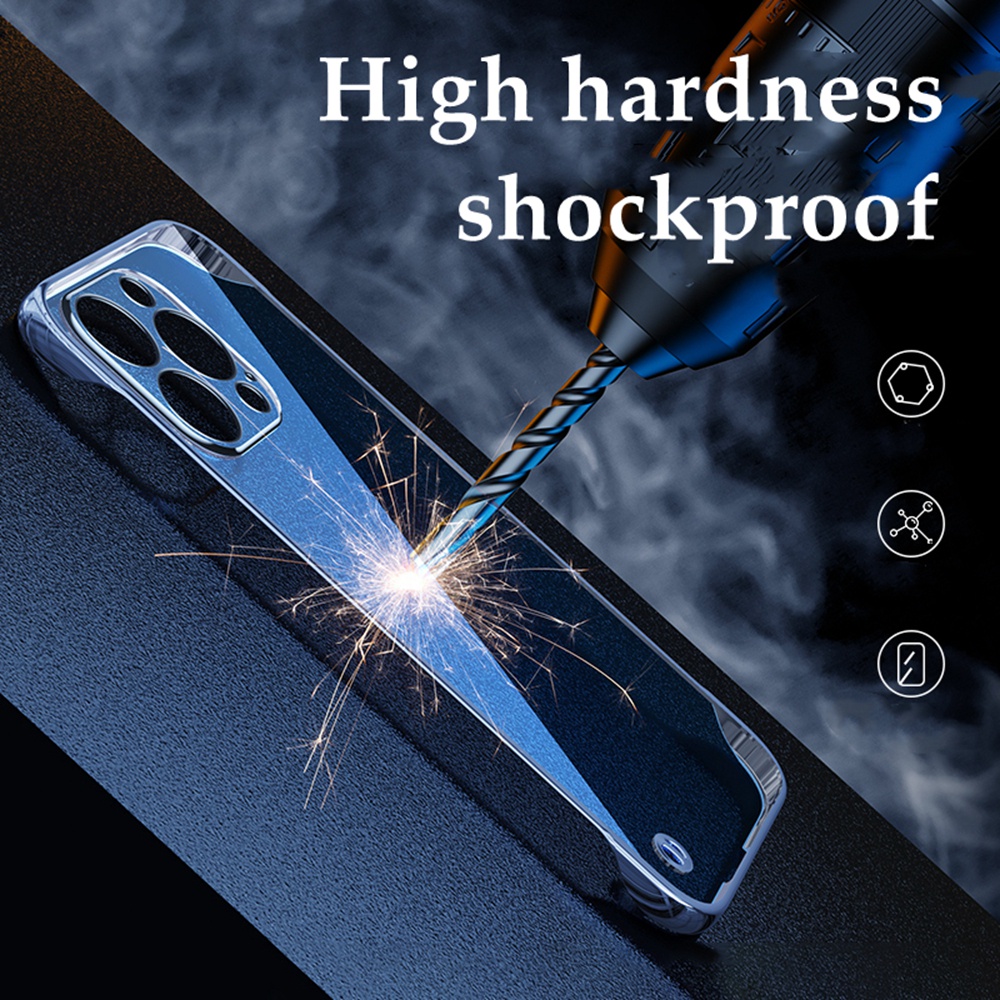 Hard Case Plastik Transparan Slim Tanpa Bingkai Cover iPhone 14 13 12 11 Pro Max XS Max XR X 14 Plus