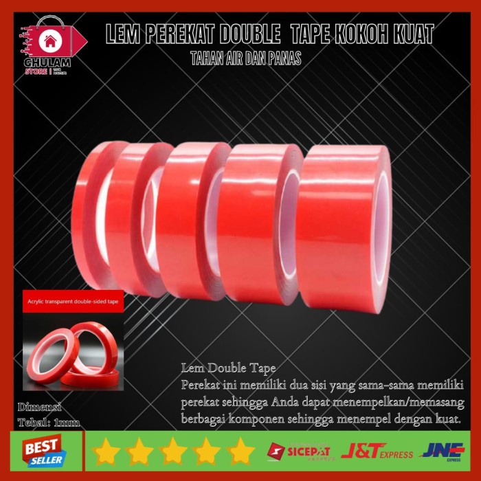 

Isolasi Lakban Perekat Double Tape Bening Acrylic Adhesive Transparent - 5 mm x 3 m