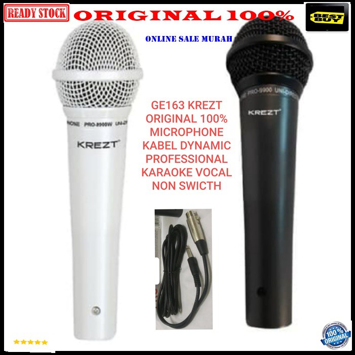 G163 Krezt original 100% dj studio acara pidato mic kabel dynamic mik cable karaoke microphone vocal vokal mikrophone sound system audio musik pengeras suara super cardioid pro profesional panggung G163   NON SWITCH  PAKAI MIC INI SUARA BIASA BIASA JADI B