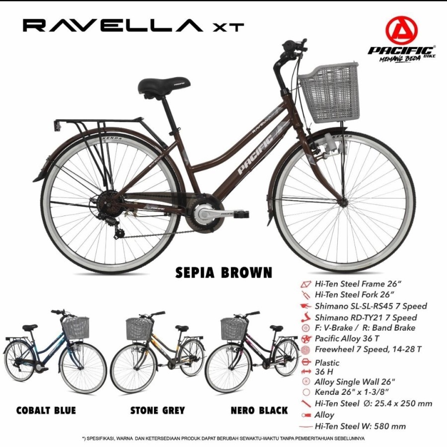 Sepeda Mini Keranjang CTB Pacific RAVELLA XT 26 Inch 7 Speed SNI-4
