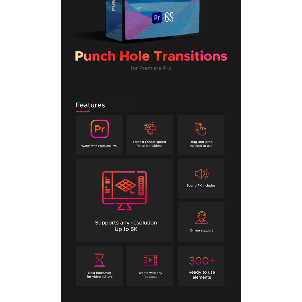 Animation Studio Punch Hole Transitions for Premiere Pro