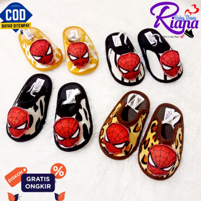 Sandal bayi Bapau Boneka Spiderman usia 6-18 Bulan