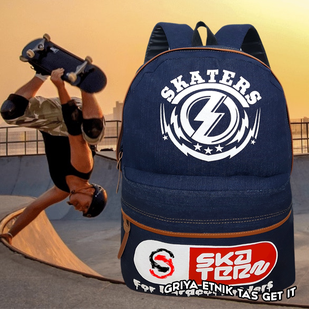 Tas ransel sekolah pria Denim Skaters - Tas sekolah pria - Tas anak laki laki - Tas sekolah laki laki - Tas punggung sekolah