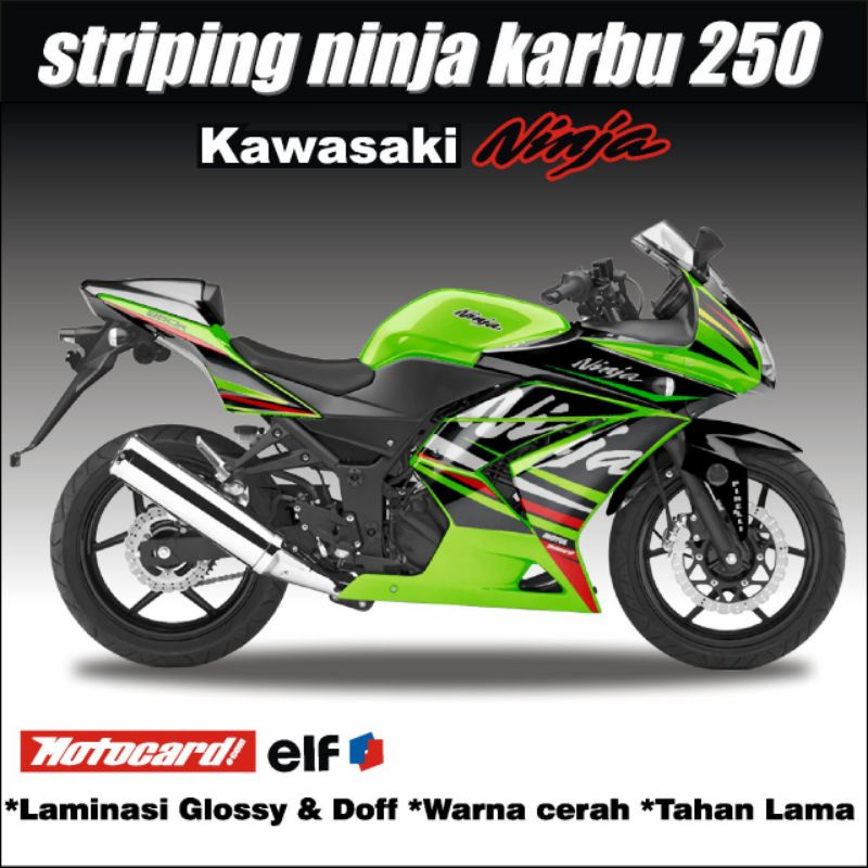 DECAL STRIPING NINJA 250 KARBU STIKER  KAWASAKI NINJA 250 KARBU VARIASI