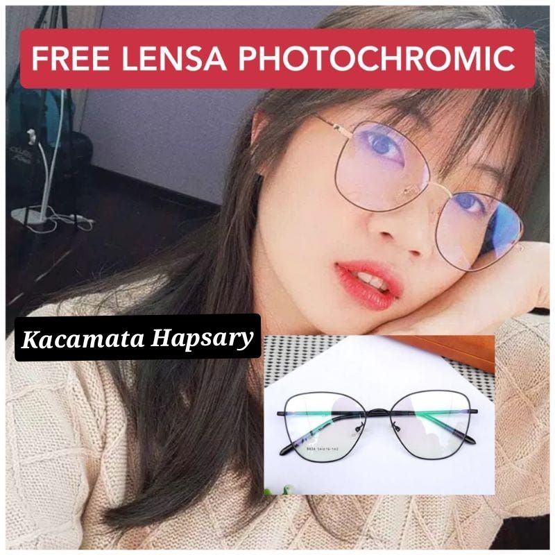 FRAME KACAMATA WANITA TERBARU 8834 | FREE LENSA PHOTOCROMIC | ANTI RADIASI | KACAMATA MINUS