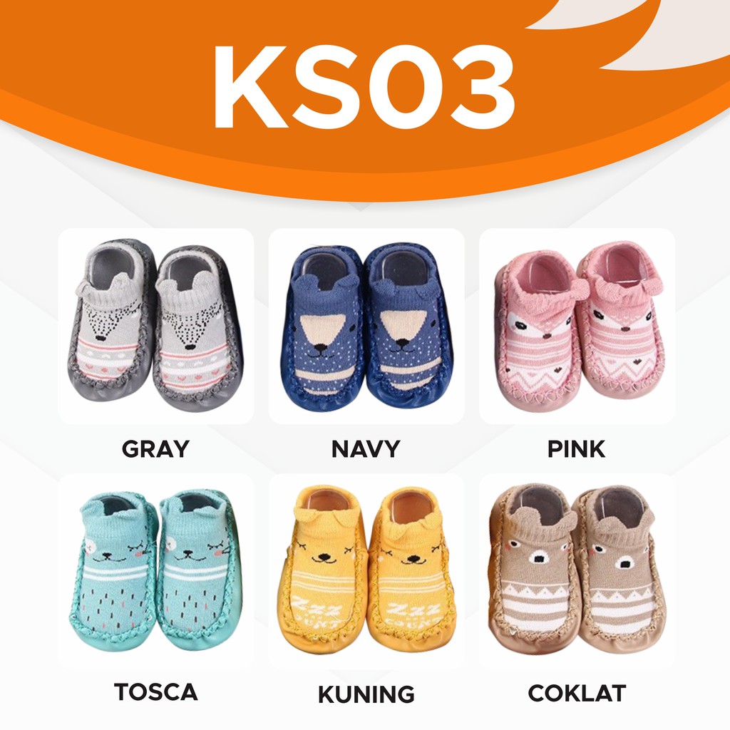 DODORY KS03 Sepatu Bayi Anti Slip Motif Sepatu Anak Karakter Baby Pattern Moccasins