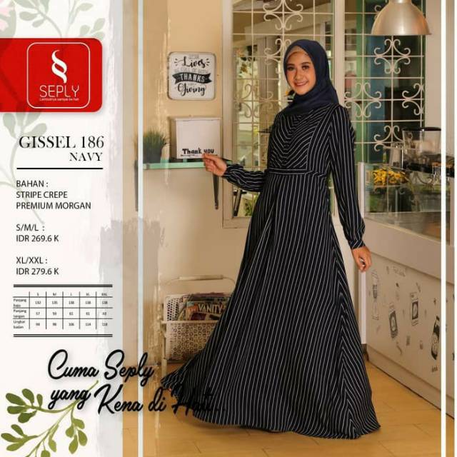 Seply Gissel 186 - Baju Muslim Pesta - Gamis Dress Syar'i Original