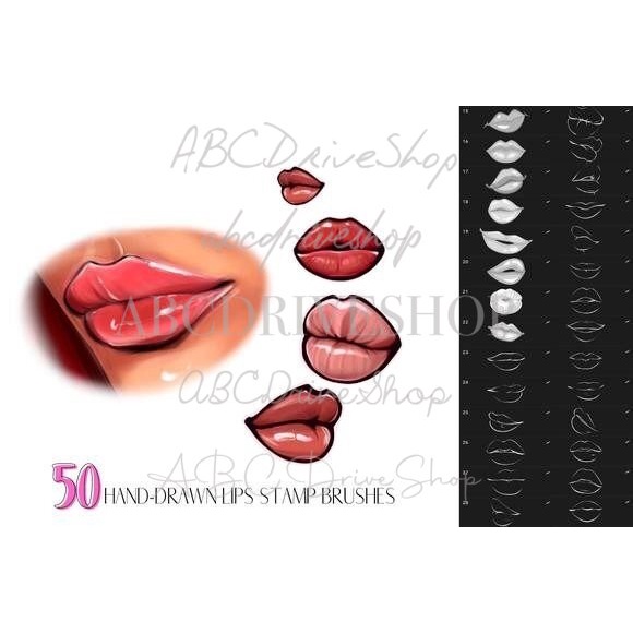 Procreate Brush - Hand-Drawn Lips Stamp Brushes