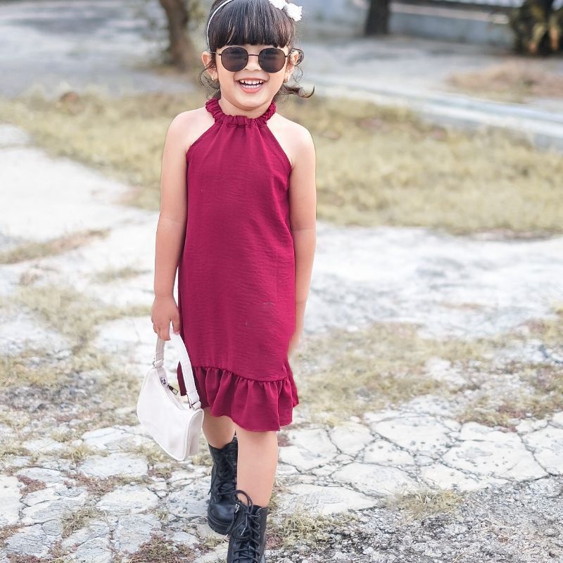 Dress Anak Perempuan Kinara / Dress Kerut Gaun Pesta Anak 2-5 Tahun