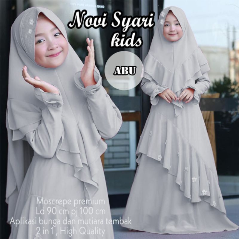 SYARI NOVI MUTIARA, GAMIS, MUSLIM, MOSCREPE PREMIUM