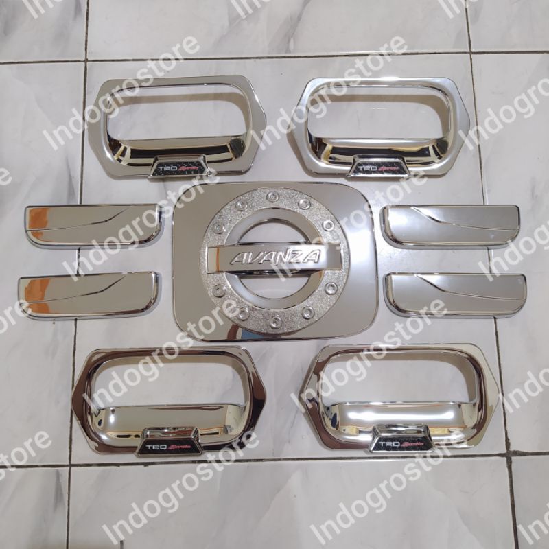 PAKET Cover Handle Tanki &amp; Outer TRD Sportivo CHROME Avanza Lama 2005-2011