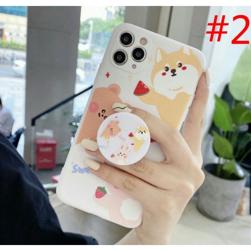 Case Vivo Y12s / Y20 / Vivo 2026 / 2033 / 2042 Softcase + Pop socket Cute Bear