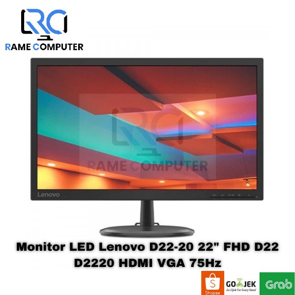 Monitor PC LED Lenovo 22&quot; D22-20 D2220 D22 FHD HDMI VGA 22 inch New