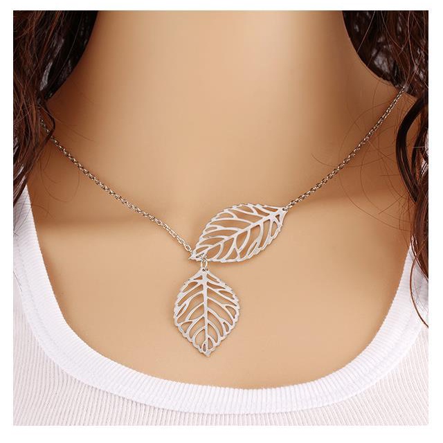 OSD COD KALUNG LIONTIN DAUN  TITANIUM CEWEK WANITA ANTI KARAT DAN LUNTUR ORI KOREAN STYLE KOREA AEST