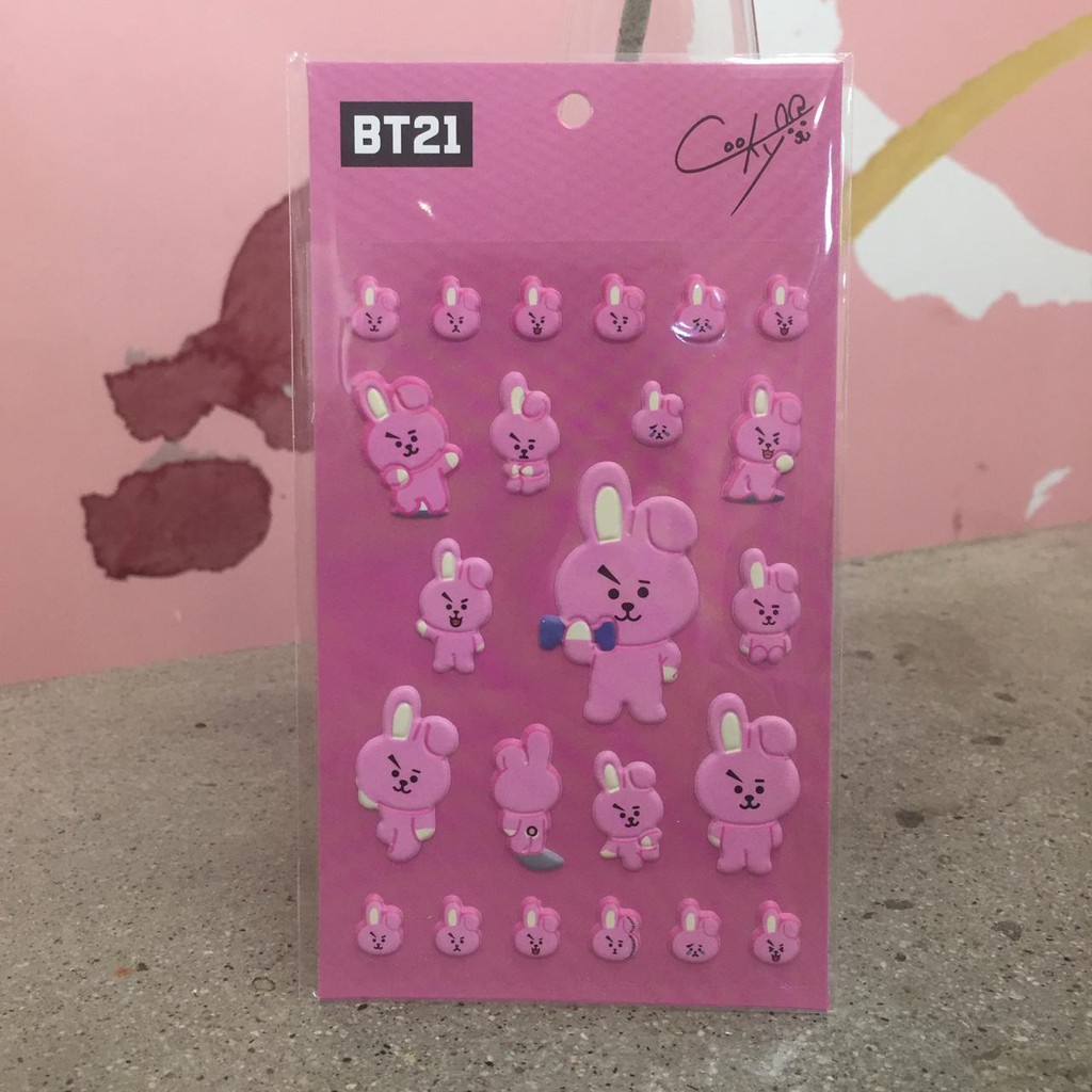 STICKER BT21 TIMBUL GAMBAR 3D BANGTANBOYS LABEL BERGAMBAR BT21 MURAH LUCU LABEL BANGTANBOYS IMPORT